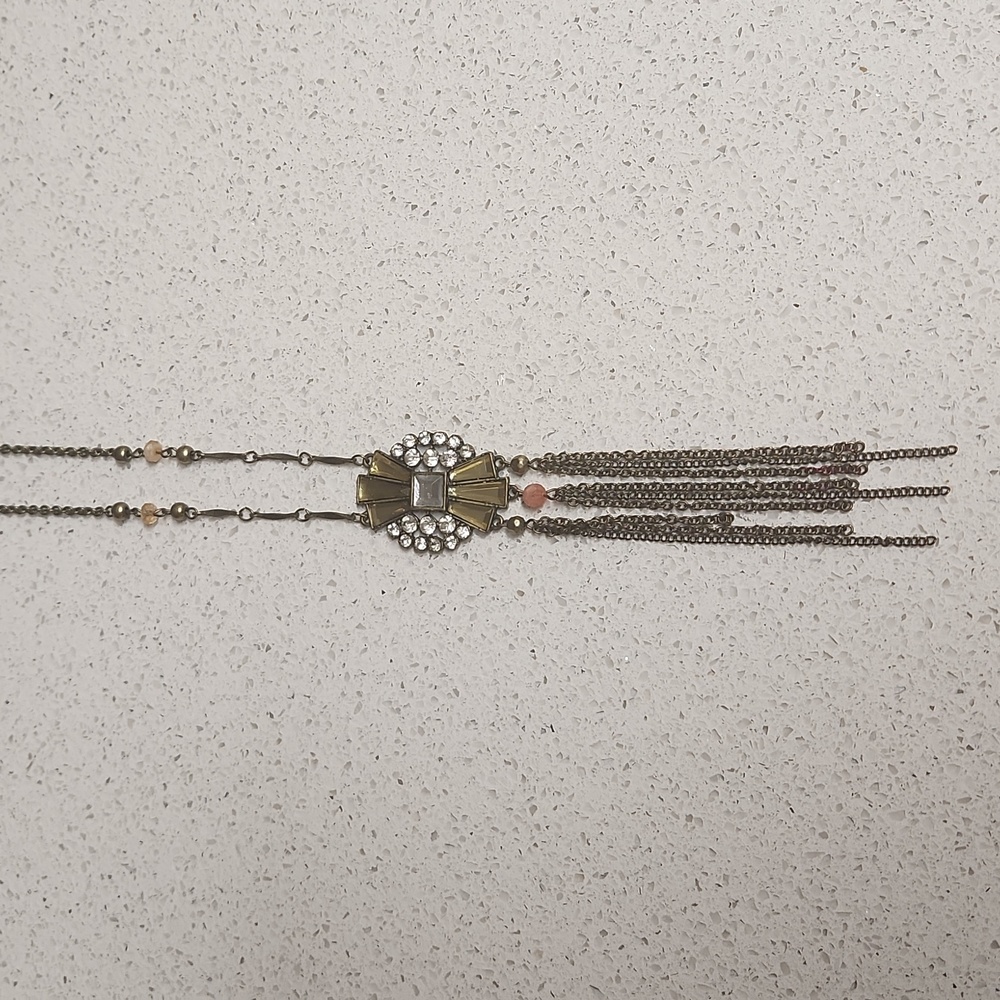Maurices Rustic Gold Pendant Tassel Necklace